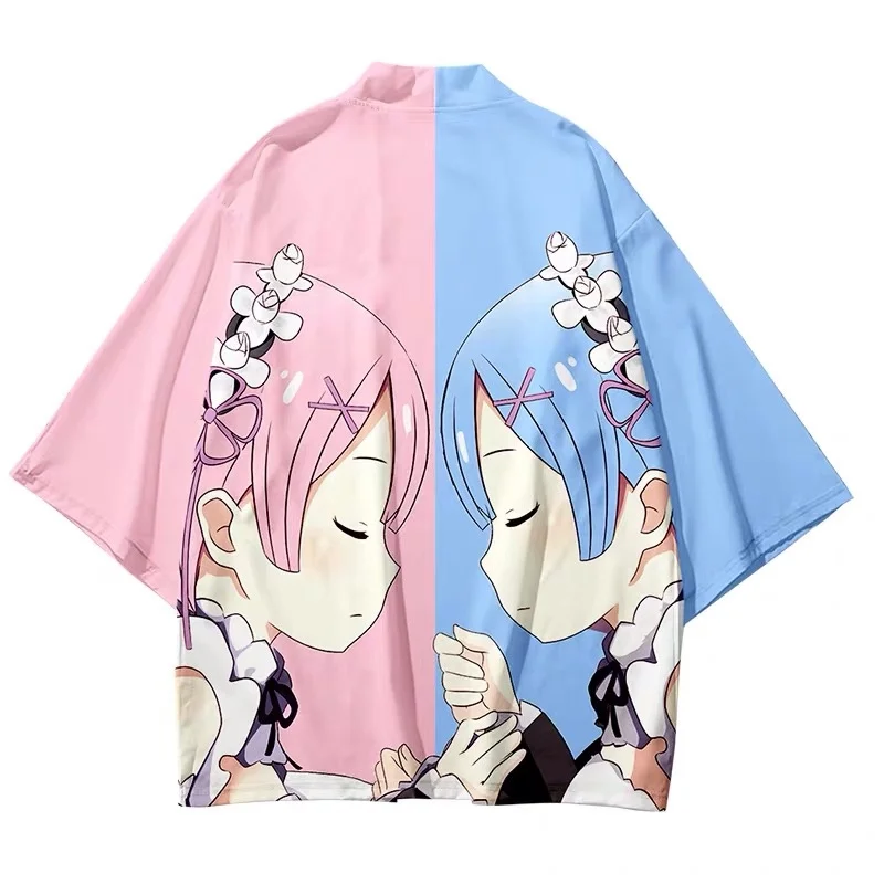 Кимоно из аниме Re Zero Start Life in other World летняя рубашка REM кимоно ОЗУ Свободный