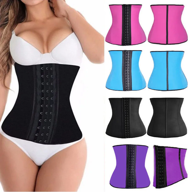 

New Women Fat Burning Shapewear Sports Corset Latex Rubber Clincher Corset Trainer Belt Underbust Body Shape