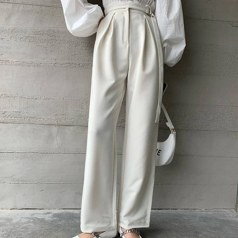 

Alien Kitty 2021 New Summer Straight Solid Chic Gentle High Waist Office Lady Casual Slim All Match Loose Pants Long Women