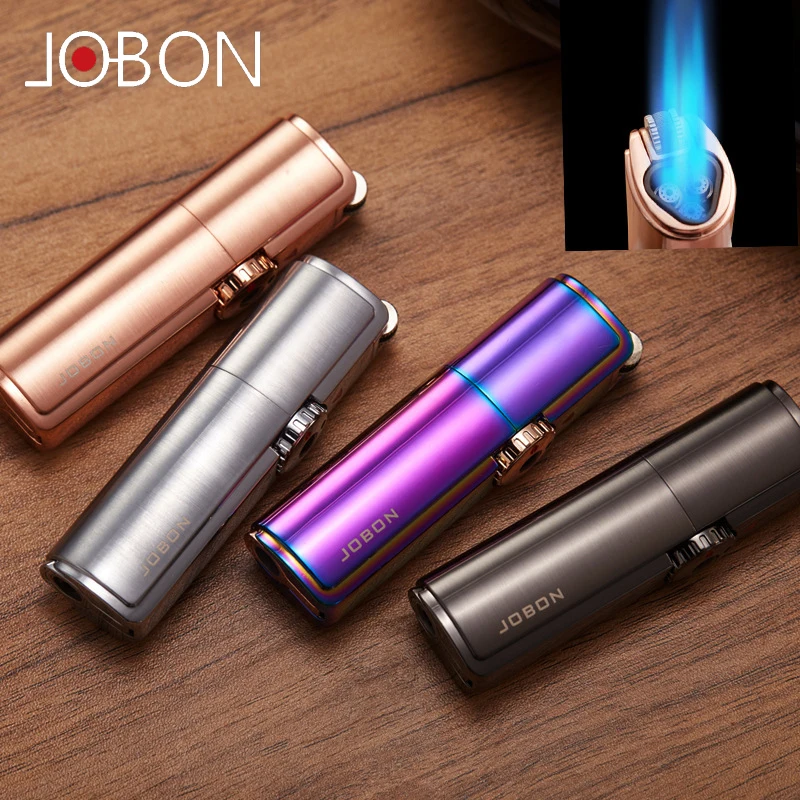 Зажигалка Jobon для сигар с тройным пламенем безопасный замок огнеупорный турбо