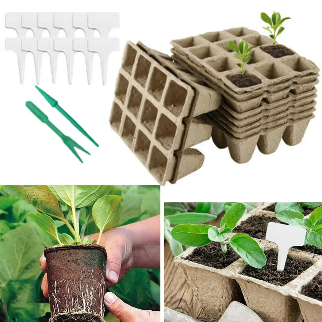 

Balcony Nursery Cup Biodegradable Garden Greening Project Grid Plates Labels