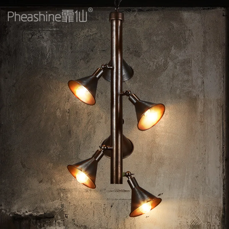 Лофт промышленное украшение ресторан кафе столовая ретро люстра|Подвесные