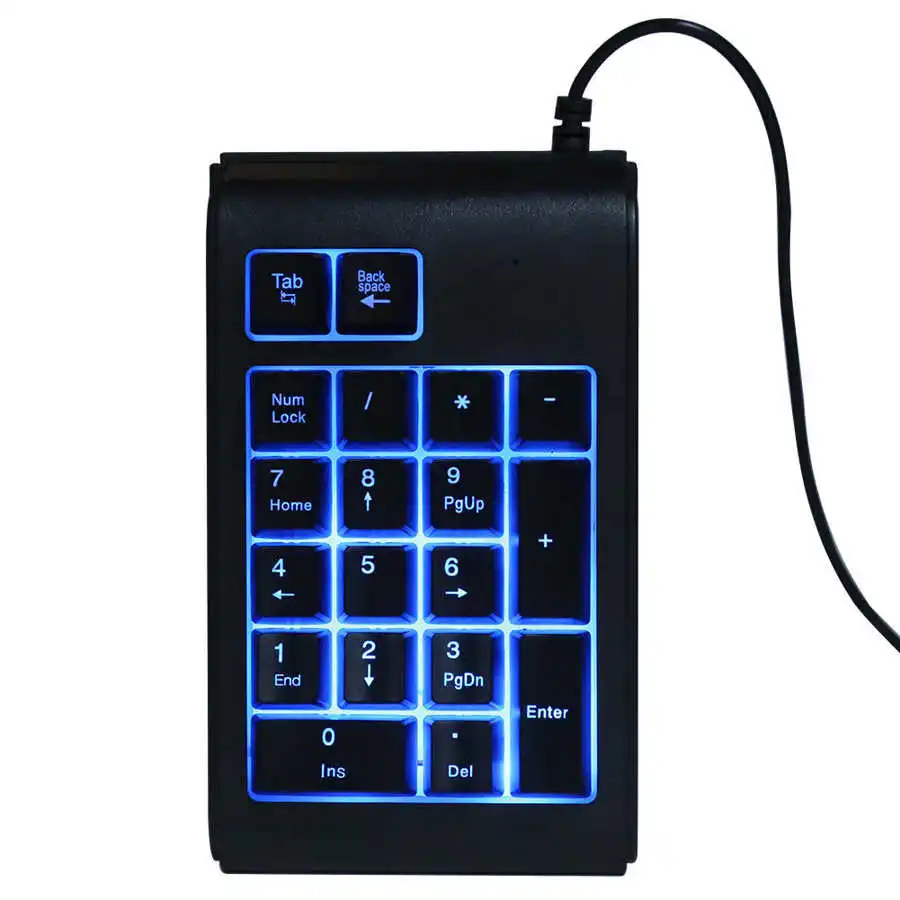 19 клавиш USB Механическая Проводная цифровая клавиатура с подсветкой Клавиатура