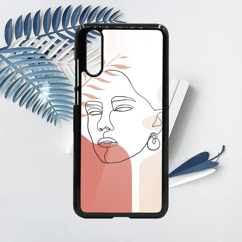 

Poster Minimalist Face artwork sketch Phone Case PC For Samsung galaxy S note 8 9 20 10 e lite2019 plus pro ultra