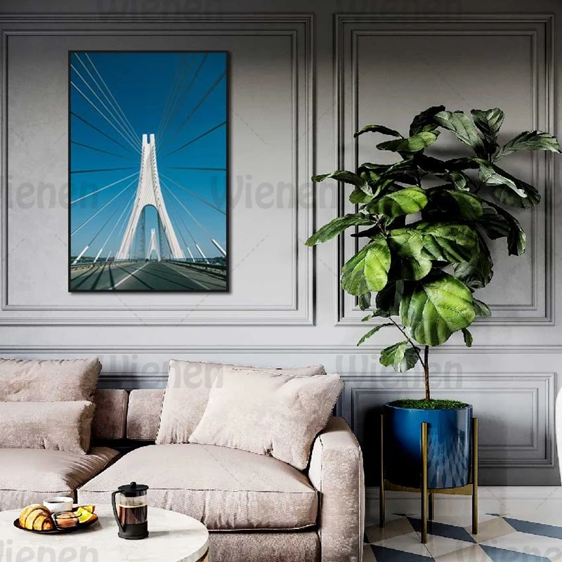 

Modern Portugal Arad River Bridge & Germany Rugen Bridge Poster Canvas Print Wall Art For Living Room Bedroom Home Decoration