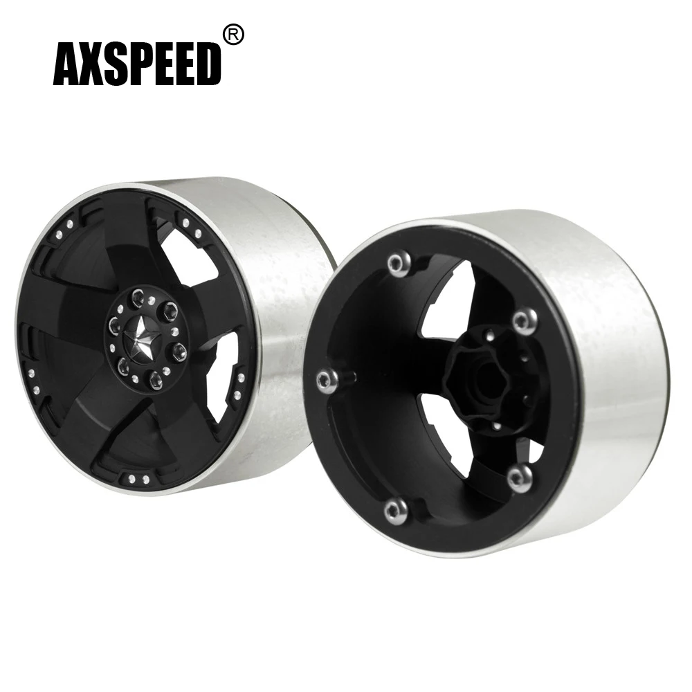 

AXSPEED 4 шт. толстые 2,2 дюйма 1:10 RC Гусеничный сплав колеса обода Beadlock Ступица колеса для Axial Wraith 90018