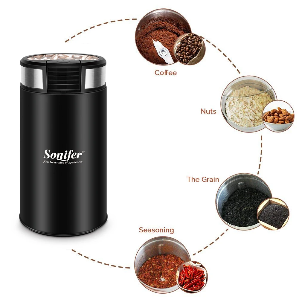 

Mini Electric Coffee Grinder Maker Beans Grain Spices Mill Herbs Nuts Herb Grinder Cafe Electric Coffee Mill 220V Sonifer