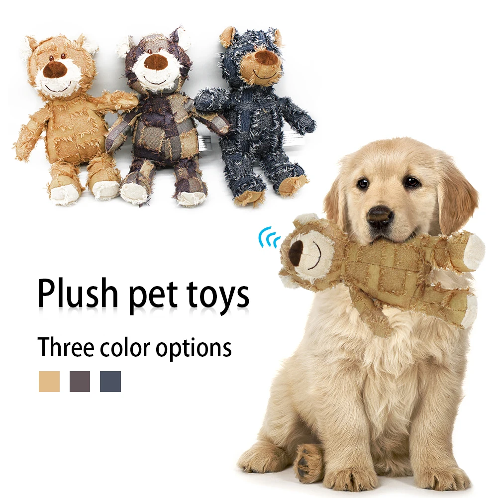 Симпатичный медведь игрушки для домашних питомцев пищащие Мягкие плюшевые собак