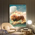 Картина на холсте с изображением Льва, животных, мотивационные цитаты, свет, огонь, они не могут вытащить картину на стену, современный Декор для дома и комнаты