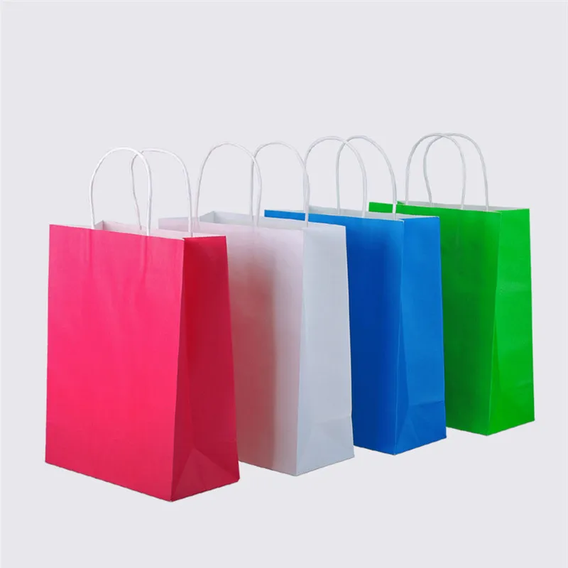 

Thicken Kraft Paper box Solid Gift Bag Paper Bags Birthday Wedding For Gifts With Handle