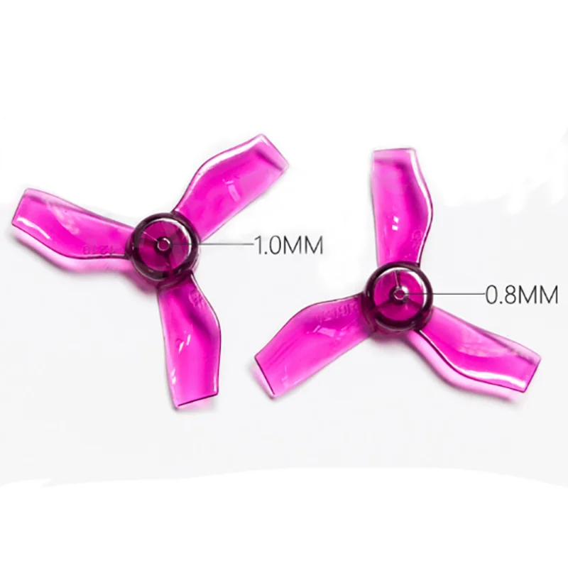 

4Pairs 1219 Three-blade CW/CCW Propeller 0.8/1.0mm Internal Aperture 31mm Dia for Indoor Hollow Cup Small Aircraft 0703 Motor