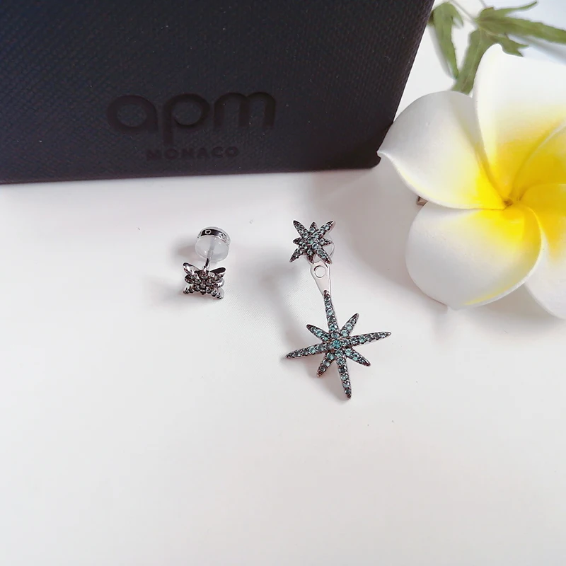 

Star Earrings 925 Sterling Silver micro inlaid zircon fashion exquisite women's super flash Party style exquisite jewelry