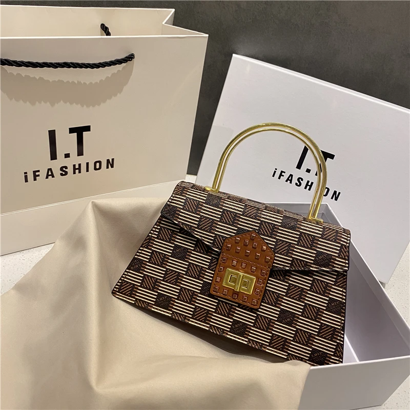 

Classic Plaid Printing Bag for Women 2021 New Trendy Fashion Shoulder Messenger Bags Luxury Brand Designer Purse and Handbag Sac