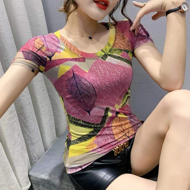 Футболка женская с принтом в стиле Харадзюку стильная рубашка коротким рукавом и