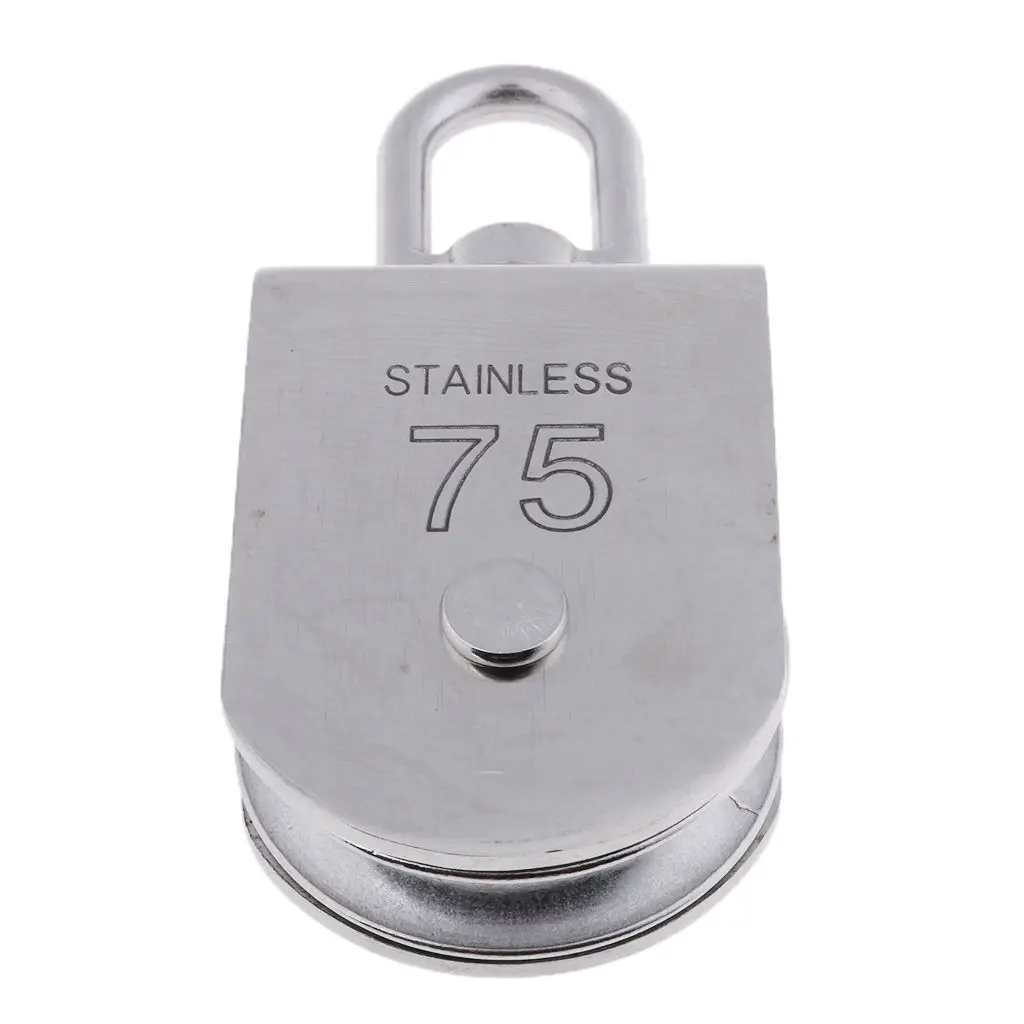 

75mm 304 Stainless Steel Single Wheel Swivel Lifting Rope Pulley Block