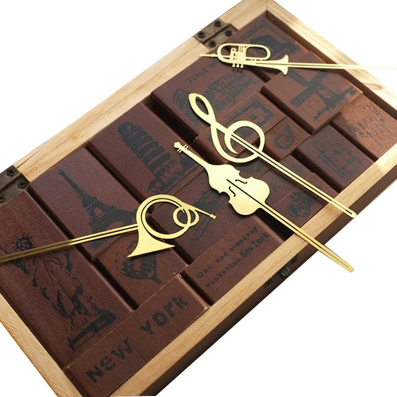 4 шт./лот изысканные металлические музыкальные инструменты Закладка папка для