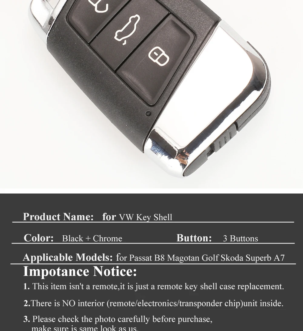 Jingyuqin 3 BTN Чехол для автомобильного ключа для Volkswagen VW Passat B8 Magotan B5 Skoda Superb A7 Variant Golf+ вставное лезвие