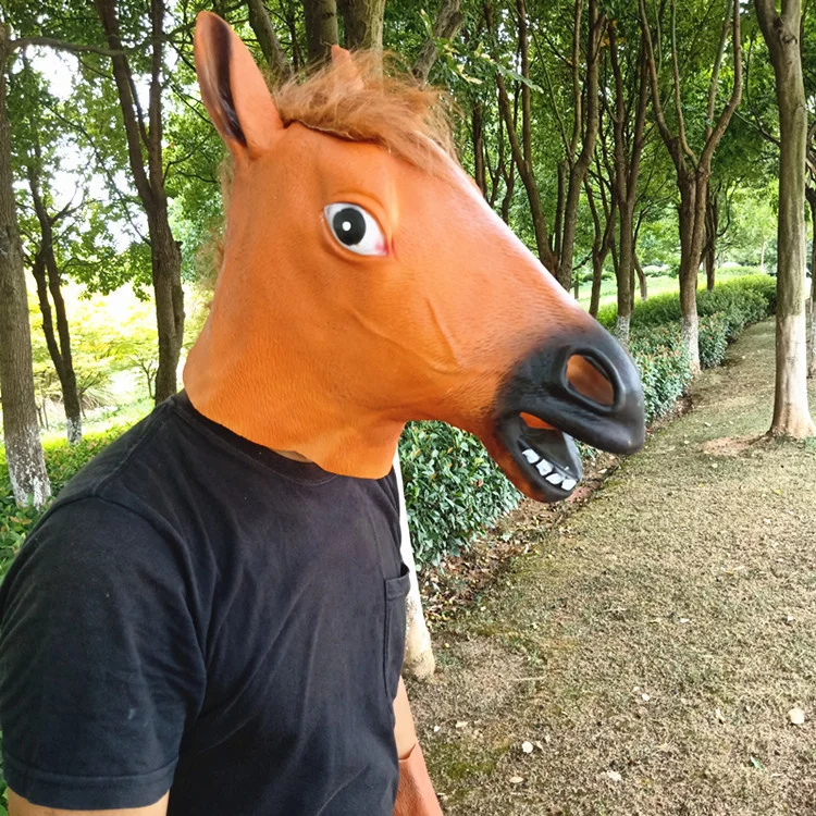 Маска для косплея с лошадьми на Хэллоуин маска головой взрослых украшение