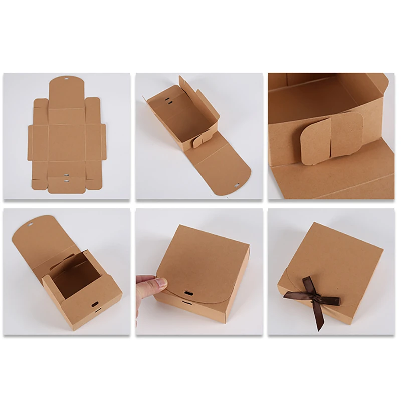 

5PCS Clamshell Bow Gift Box Birthday Gift Shirt Sweater Scarf Storage Wrapping Case Cookies Chocolate Candy Packaging Organizer