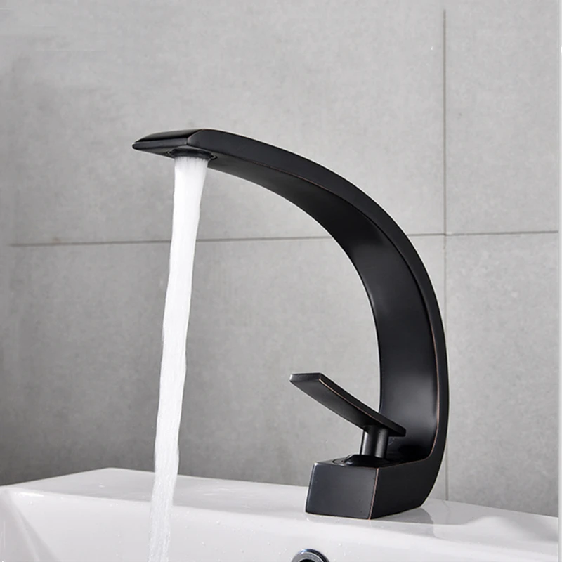 

ZLY Basin Faucets Brushed Nickel/Gold Brass Bathroom Basin Mixer Taps Cold Hot Water Crane Black Faucet Torneira Free Shipping