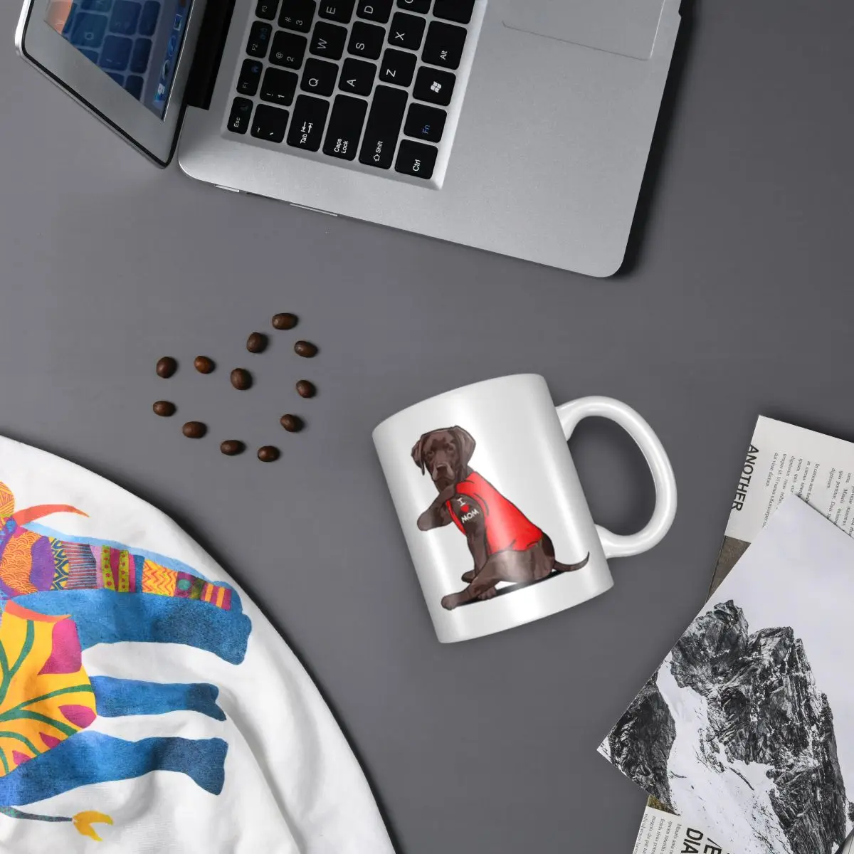 Top Original Chocolate Lab Labrador Mom Tattoo Funny Mama Mother Dog Gift Mug Coffee Cup |