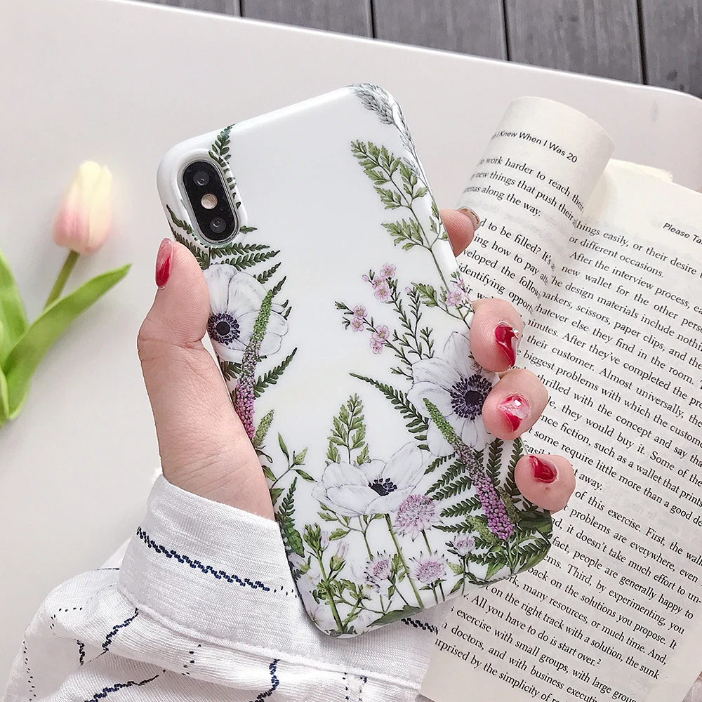 LOVECOM винтажные красочные чехлы для телефонов с изображением цветов для iPhone 11 Pro Max XS Max XR 6 6S 7 8 Plus X XS мягкая IMD задняя крышка с цветочным рисунком Coque - Цвет: m
