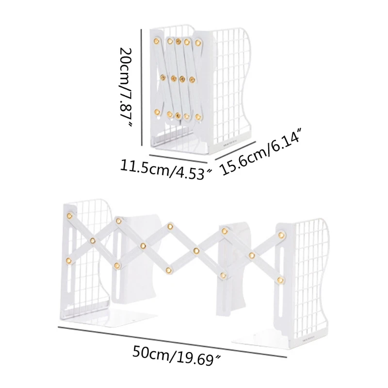 

B2EF Simple Stylish Metal Thicken Bookend Adjustable Flexible CDs Magazines Holders