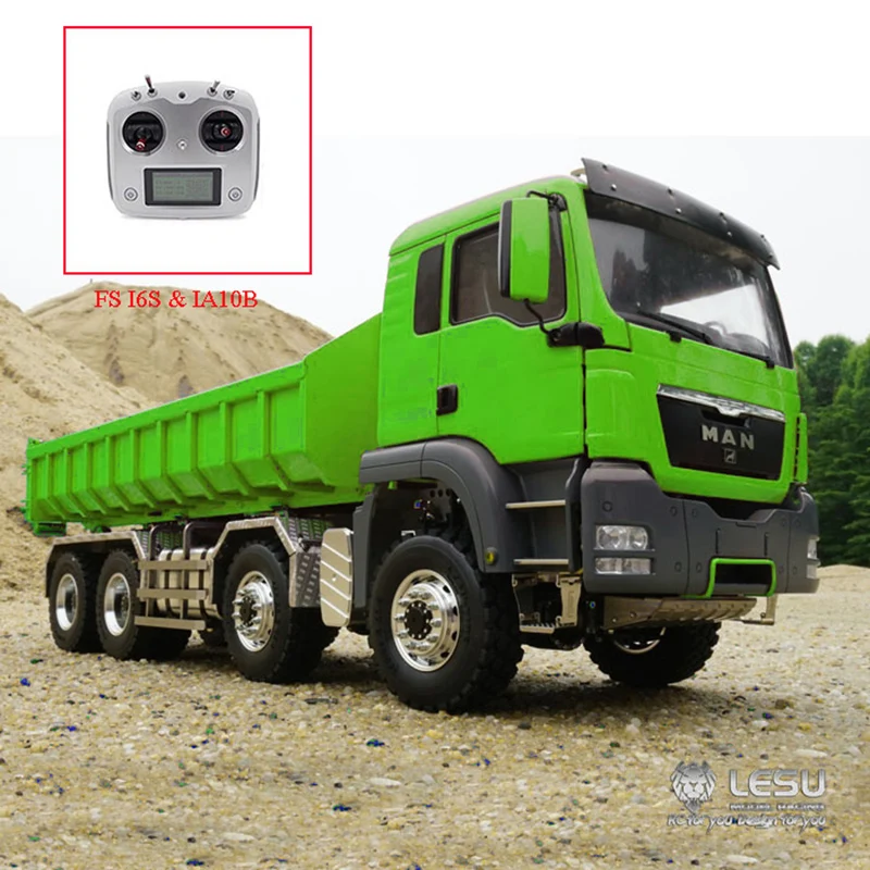 LESU 1/14 гидравлический DIY MAN TGS 8*8 RC самосвал окрашенный Радиоуправляемый светильник