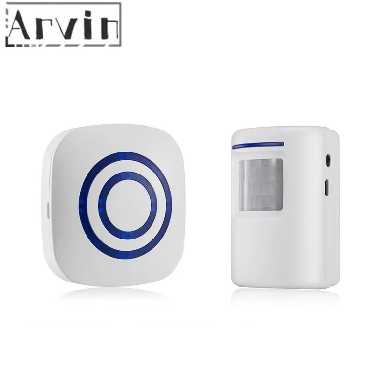 

Door Chime,Wireless Business Door Motion Sensor Detector Smart Visitor doorbell Home Security Driveway Alarm with 1 Plug-in Rece