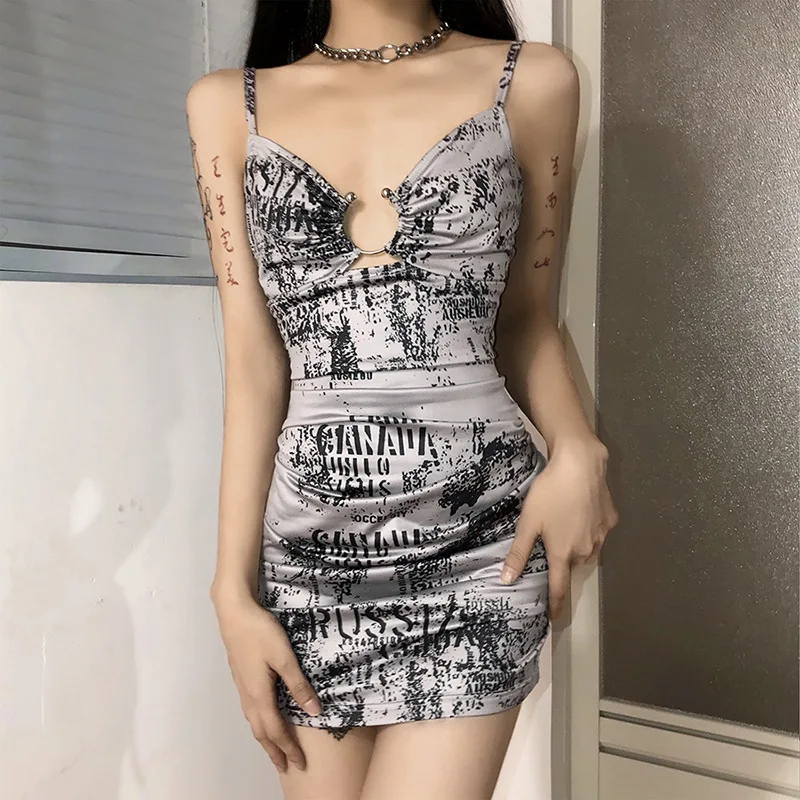 

Hollow Bodycon Sling Dress Ladies Sexy Halter Lace V-neck Sleeveless Clothing Ladies Mini Dress Clothing Women Summer Fashion