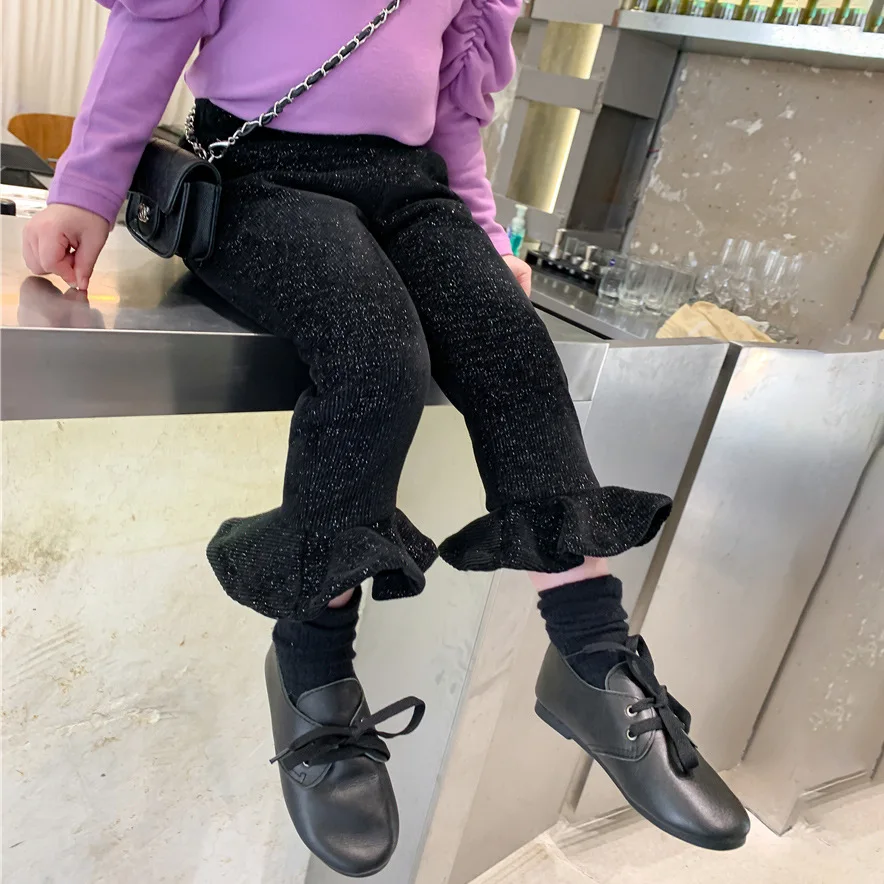 

Брюки до щиколотки с эластичным поясом, облегающие однотонные хлопковые новые модные удобные милые простые весенние брюки для девочек