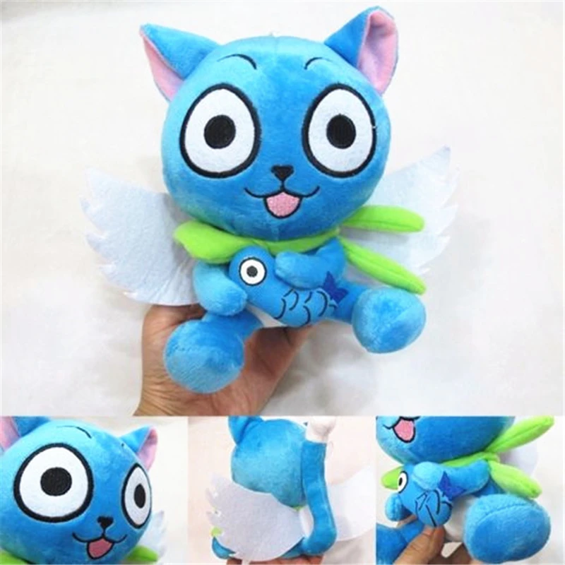 18 см/7 &quotАниме Сказочный хвост синий Счастливый Кот милая плюшевая игрушка