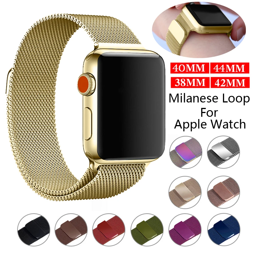 Milane петля браслет из нержавеющей стали ремешок для Apple Watch series 3 2 1 38 мм 42 мм браслет ремешок для i watch series 5 4 40 мм 44 мм