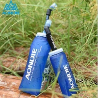 aonijie 350 600ml running sport water bag folding tpu soft water flask with long straw bicycle water bladders bag