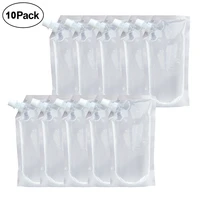 10pcs plastic flask bags foldable leakproof juice container clear water bag liquor pouch reusable drinking pouch flasks