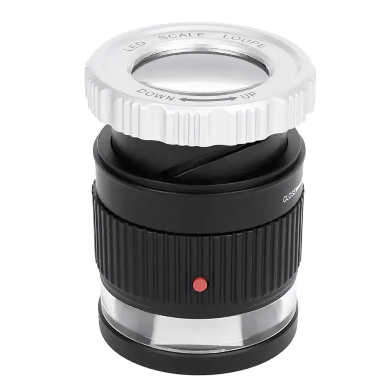 

30 Magnification Cylindrical Scale Optical Glass Lens Focusing Magnifier