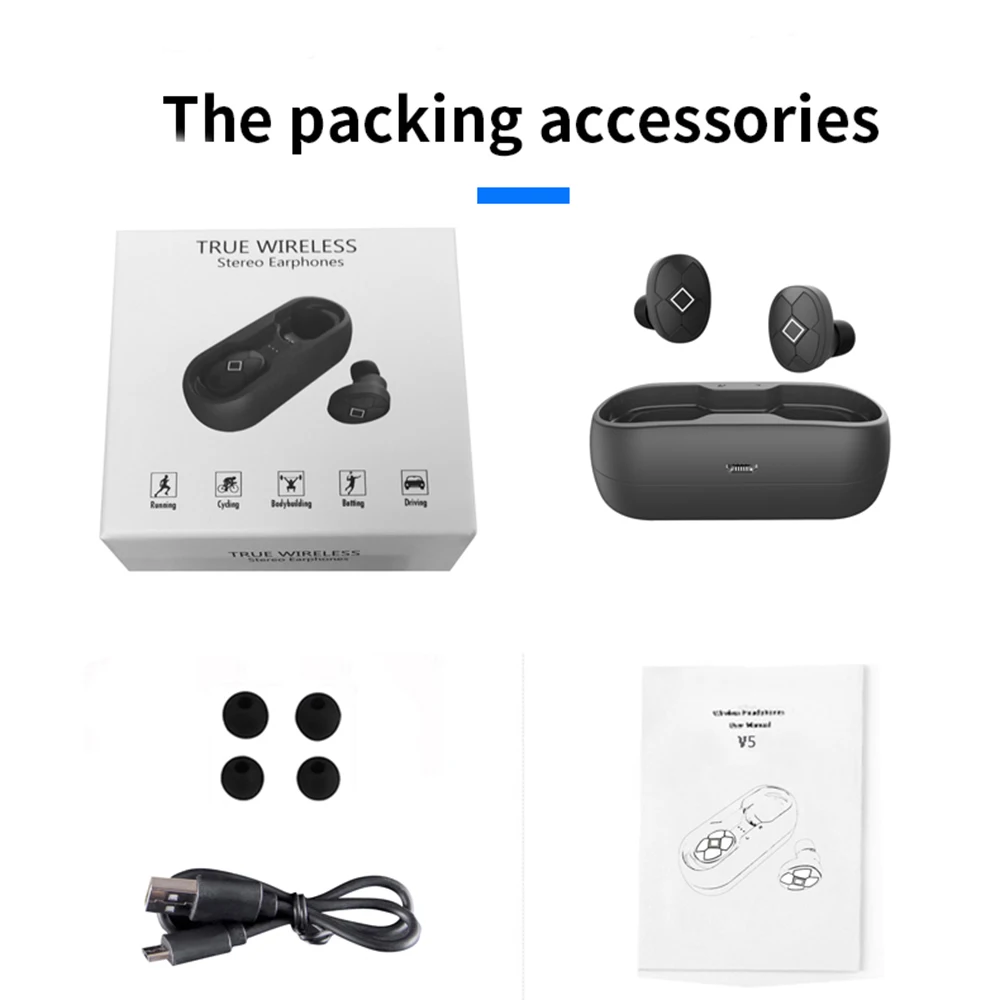 Lewinner V5 TWS беспроводные наушники водонепроницаемая HiFi гарнитура Bluetooth 5 0 с