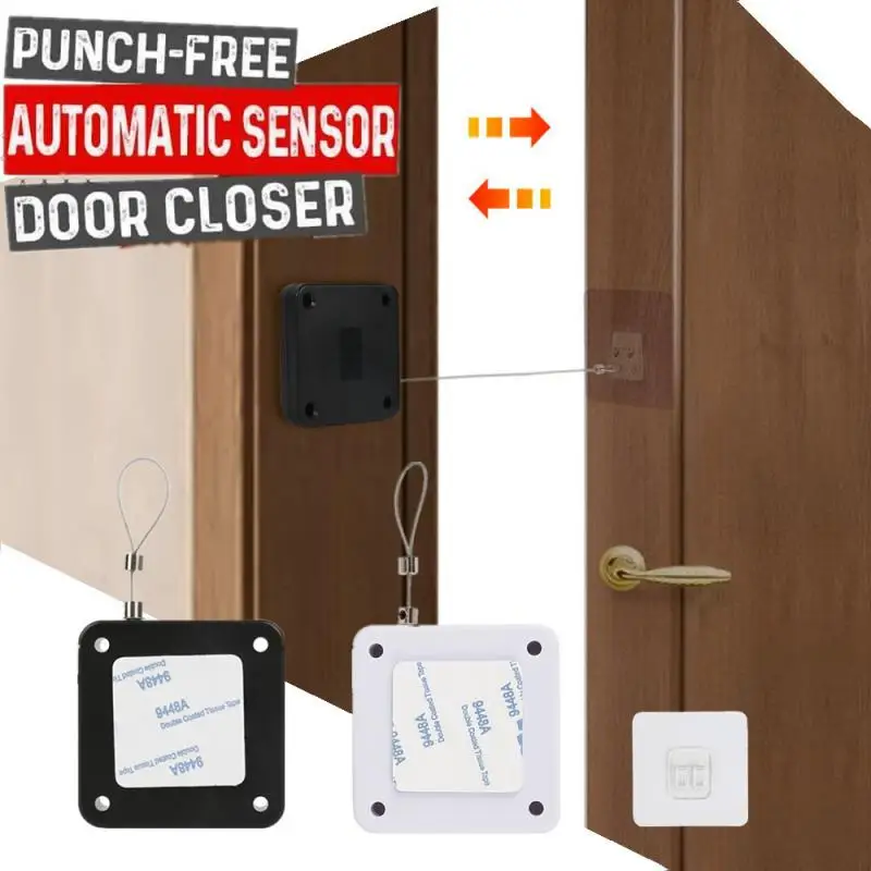 

Punch-free Automatic Sensor Door Closer Pull Door Closer For All Doors Multifunctional Automatic Door Closer With Drawstring