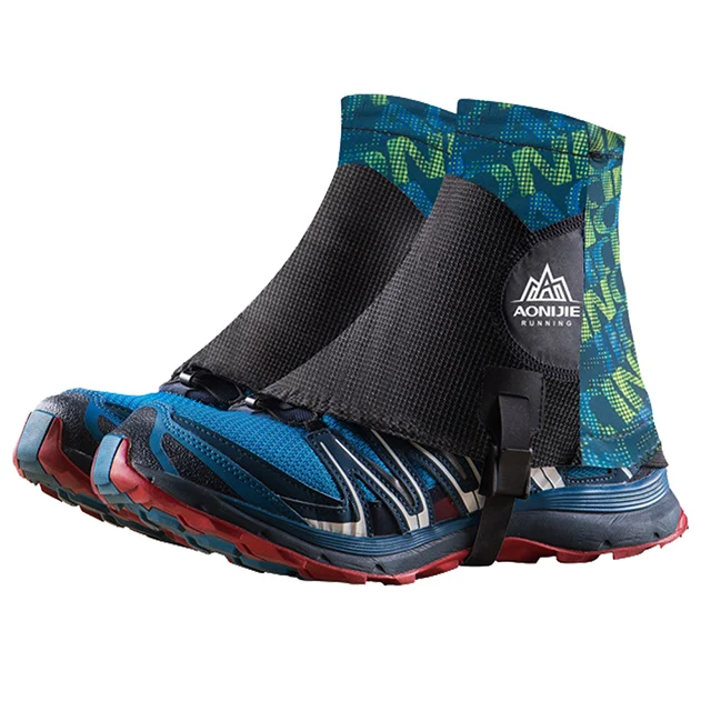 Black Green AONIJIE Открытый Унисекс высокие беговые тропы гетры защитные Sandproof Светоотражающие Бахилы для триатлона марафона Пешие прогулки - Цвет: Black Green