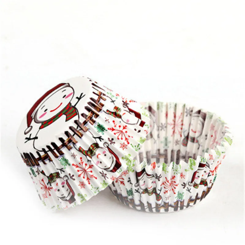 125 шт. Рождественский Снеговик Маффин кекс бумажный стаканчик для кексов лайнер