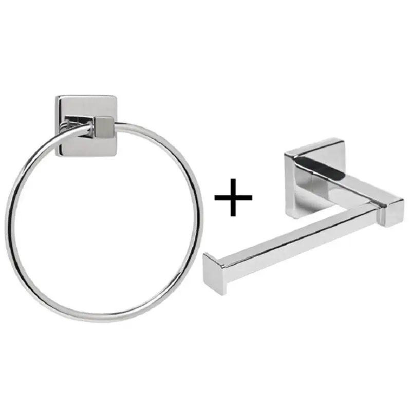 

Квадратный держатель для рулона унитаза и кольцо для полотенец набор аксессуаров для ванной комнаты Набор аксессуаров для дома, ванной ком...