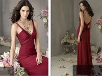 free shipping formal party gown 2018 new sexy backless colorful red robe de soiree vestidos de festa bow long bridesmaid dresses