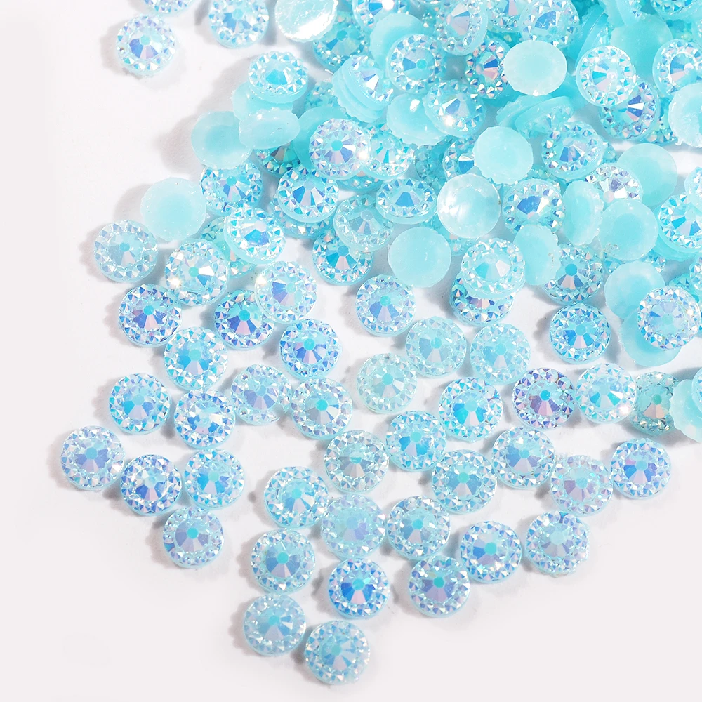 

Hisenlee 4mm 2000pcs Colorful AB Round Flower Rhinestone Nail Resin Crystal Flatback Gem for Nail Art Jewelry Crafts Decoration