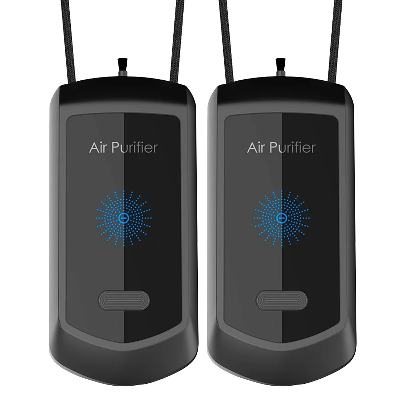 

2 Pcs Hanging Neck Air Purifier Personal Wearable Mini Portable Car Oxygen Bar Negative Ion Generator Air Purifier