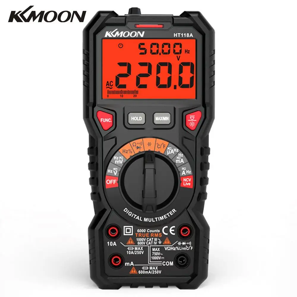 Цифровой мультиметр KKmoon HT118A 6000 отсчетов True RMS измерение напряжения частоты