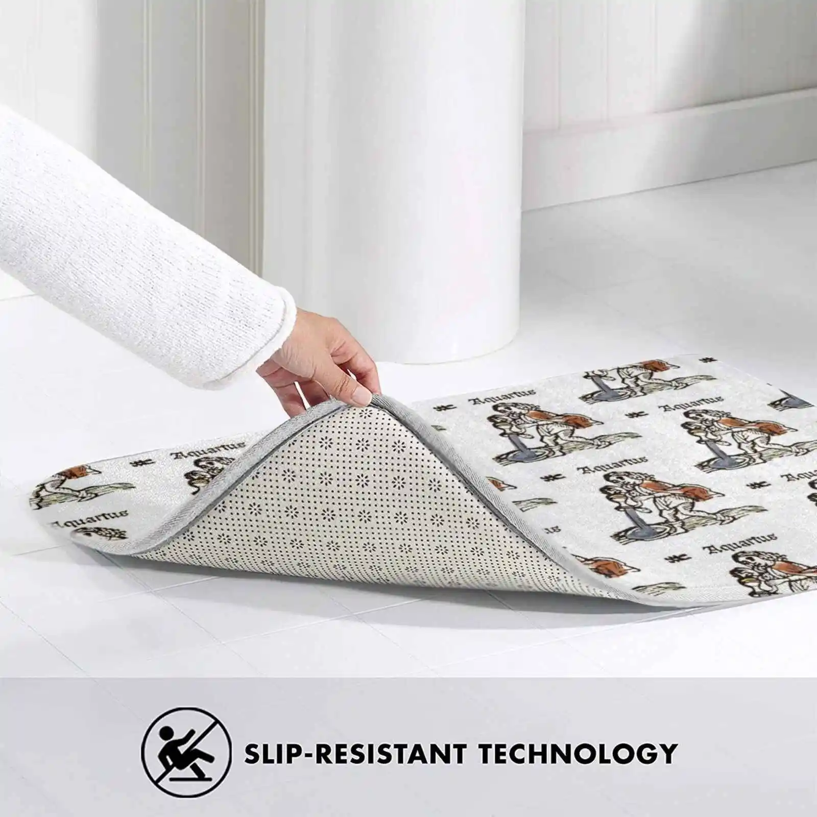 Коврик с логотипом знака зодиака средневековой воды мягкий интересный комнатный