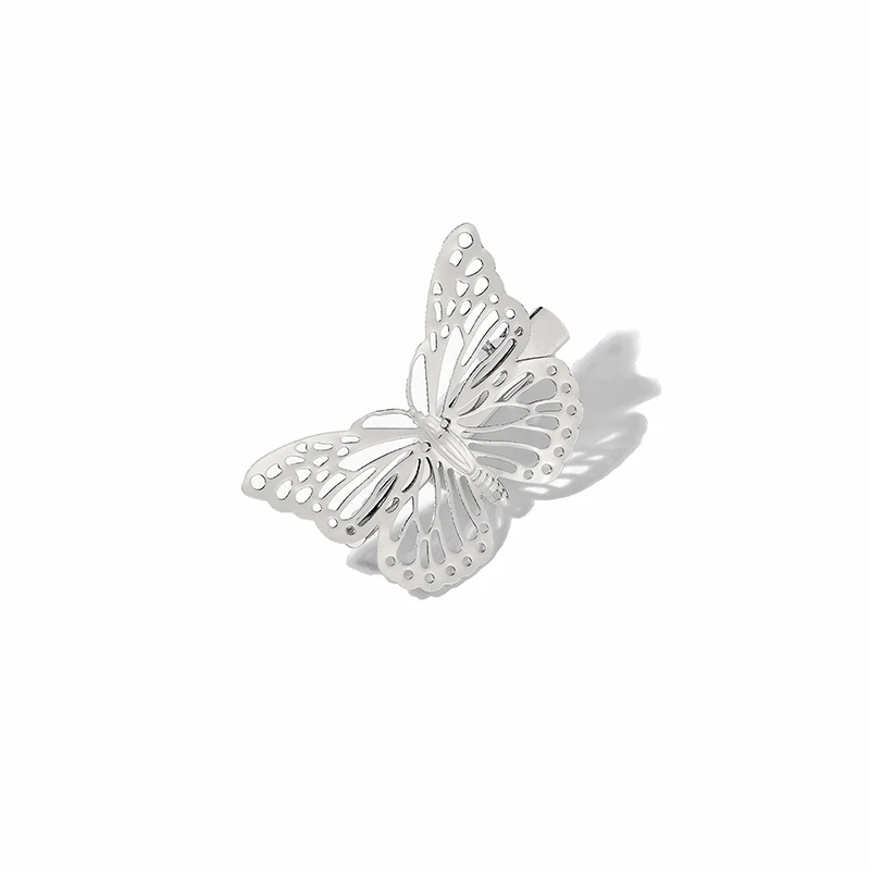 Silver Новинка; 1 шт.; заколки для волос с бабочкой; Модные женские заколки в стиле ретро; Винтажные заколки для волос; цвет золотистый, Серебристый; Haarspeldjes Voor Meisjes; стильные инструменты - Цвет: Silver