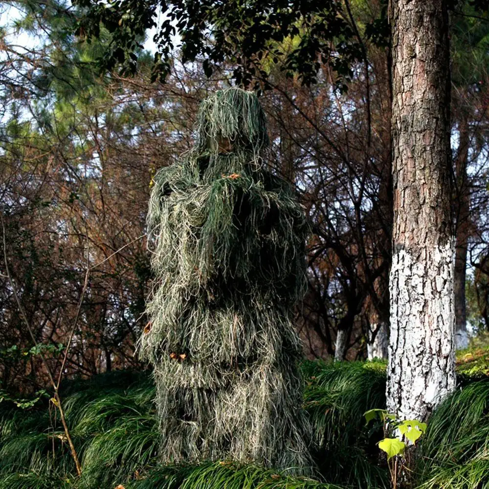 Охотничий Ghillie костюм камуфляжные Костюмы Набор 3D Bionic Leaf охотничья Маскировка Униформа джунгли военный поезд одежда для охоты на открытом воздухе