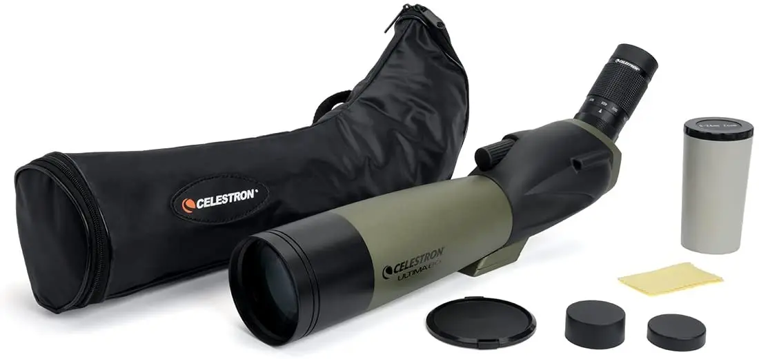 Celestron 60X Ultima 80 Spotting Scope 20 to 60x80mm Zoom Eyepiece Multi Coated Bak-4 Optics for Bird Watching Wildlife |