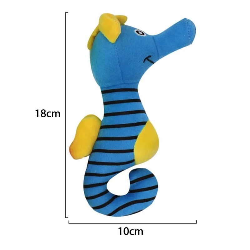 

Pet Toy Sea Horse Chew Toy For Dog Puppy Squeaker Squeaky Plush Bone Molar Toy For Puppy Pet Training Dog Supplies